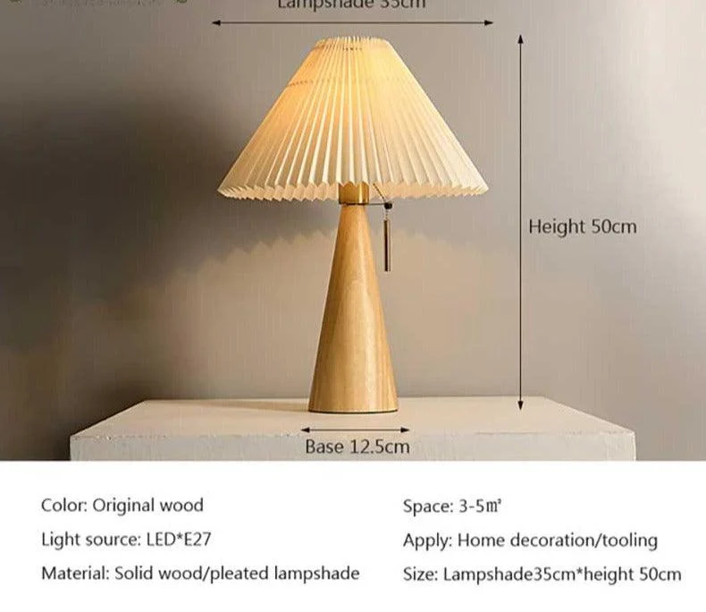 Retro Pleated Umbrella Table Lamp - ISTANBULLU LTD