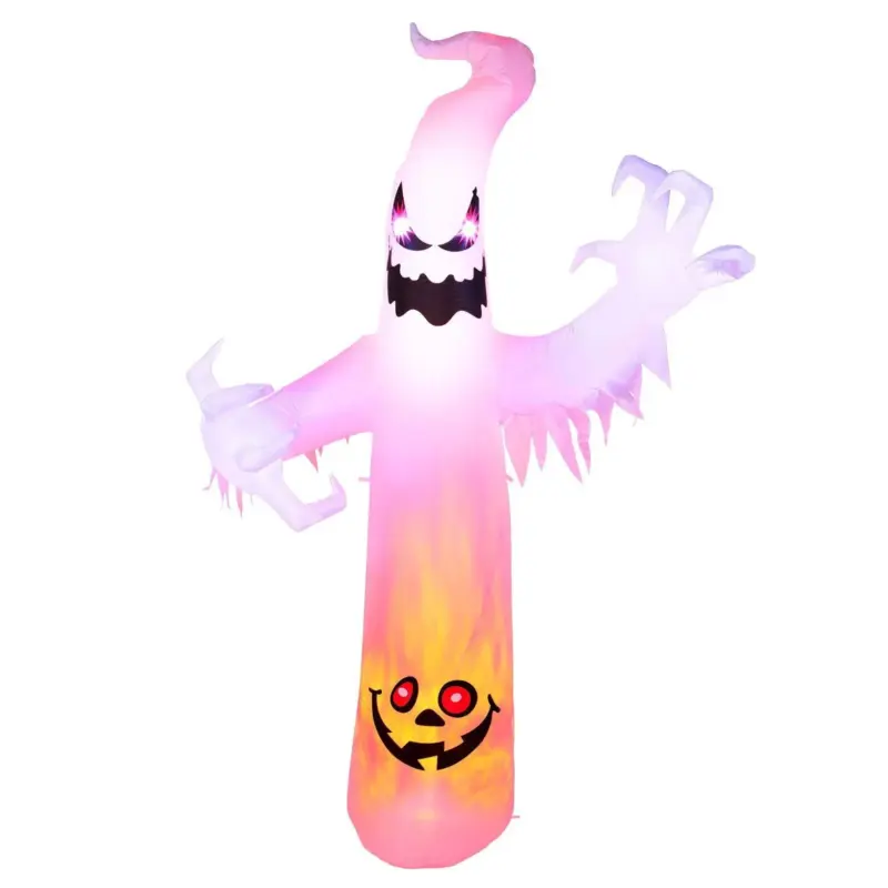 8ft Halloween White Ghost Inflatable Outdoor Decoration with Color Changing LED tag1