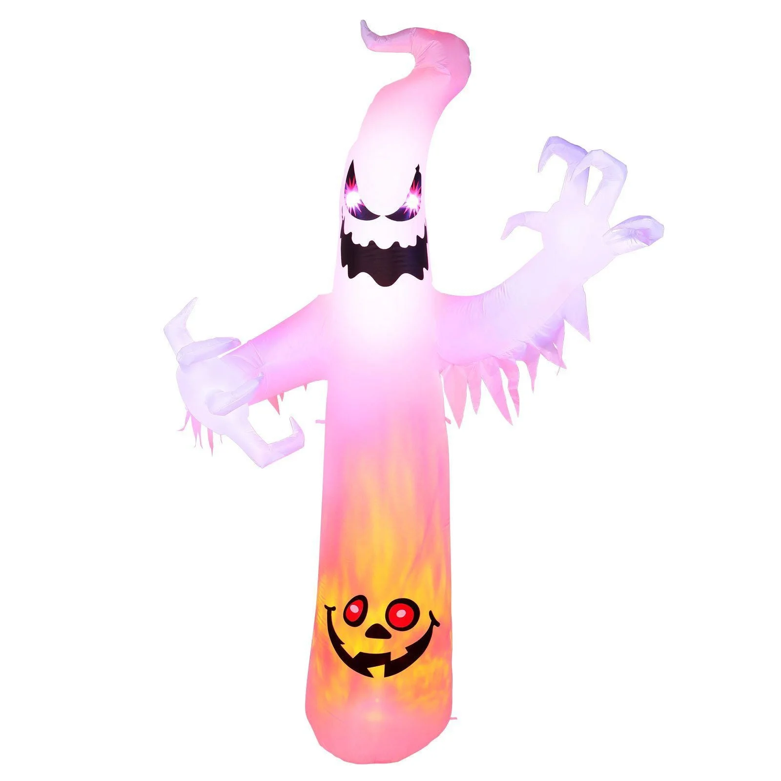 8ft Halloween White Ghost Inflatable Outdoor Decoration with Color Changing LED -  - #tag1#