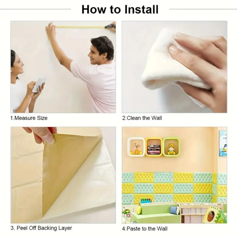 8pcs Thickened 3D Anti Collision Wall Sticker Tatami Bedside Soft Bag Back Cushion Self Adhesive Wall Panels tag1