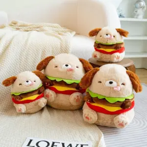 Hotdog Bun Puppy Cartoon Fast Food Plush