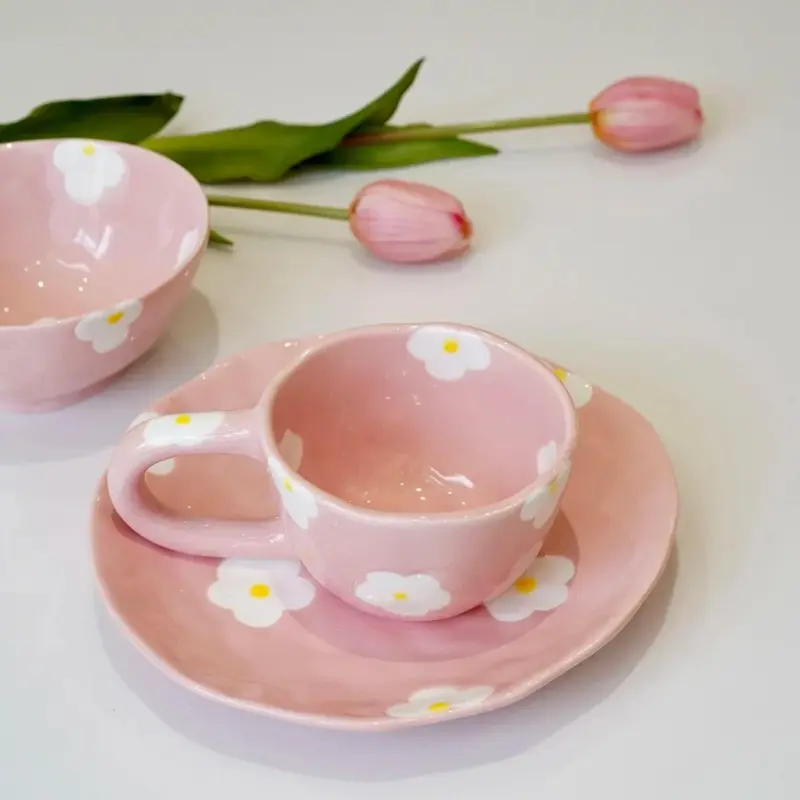 90 s Set Daisy Teacup Set