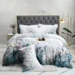 91 descript 100 egyptian cotton us size bedding queen king size 4pcs birds and flowers leaf gray shabby duvet cover bed sheet pillow shams