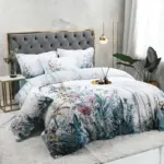 92 descript 100 egyptian cotton us size bedding queen king size 4pcs birds and flowers leaf gray shabby duvet cover bed sheet pillow shams