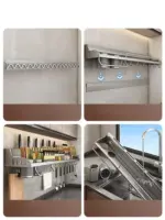9YXUPerforation free Kitchen Storage Rack Wall mounted Multifunctional Chopsticks Knife Holder Home Seasoning Supplies Storage Rack 5fa907a9 98f6 4488 b52b 7d4559c6f279