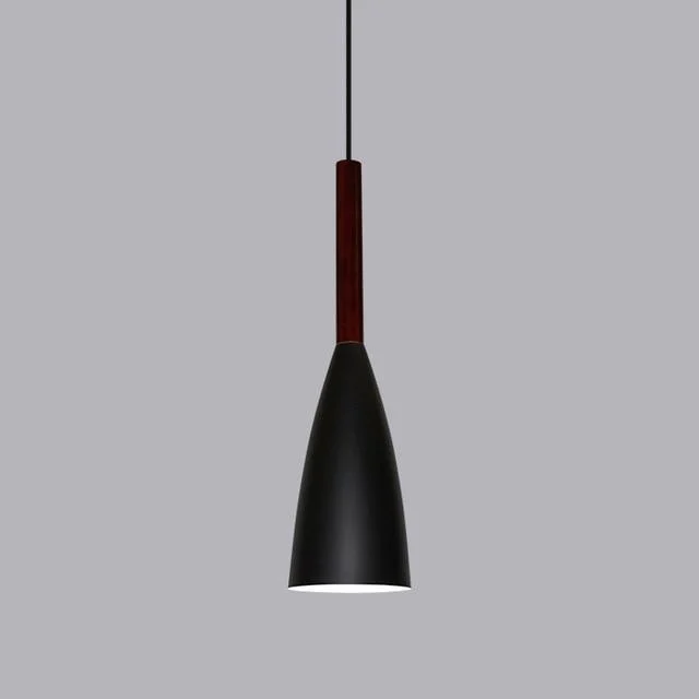 9 1/2" Wide Aluminum & Wood Pendant Light -  - #tag1#