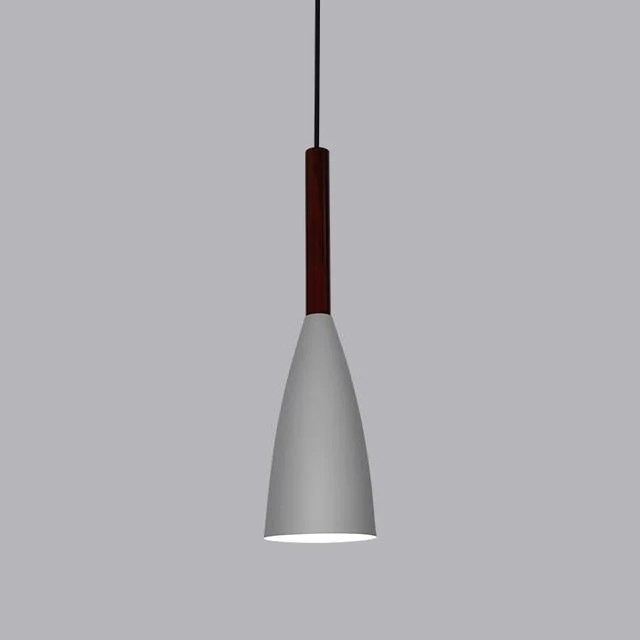 9 1/2" Wide Aluminum & Wood Pendant Light -  - #tag1#