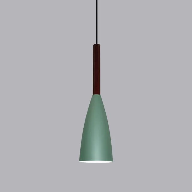 9 1/2" Wide Aluminum & Wood Pendant Light -  - #tag1#