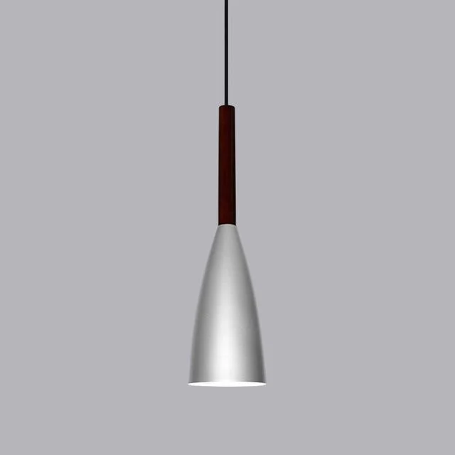 9 1/2" Wide Aluminum & Wood Pendant Light -  - #tag1#