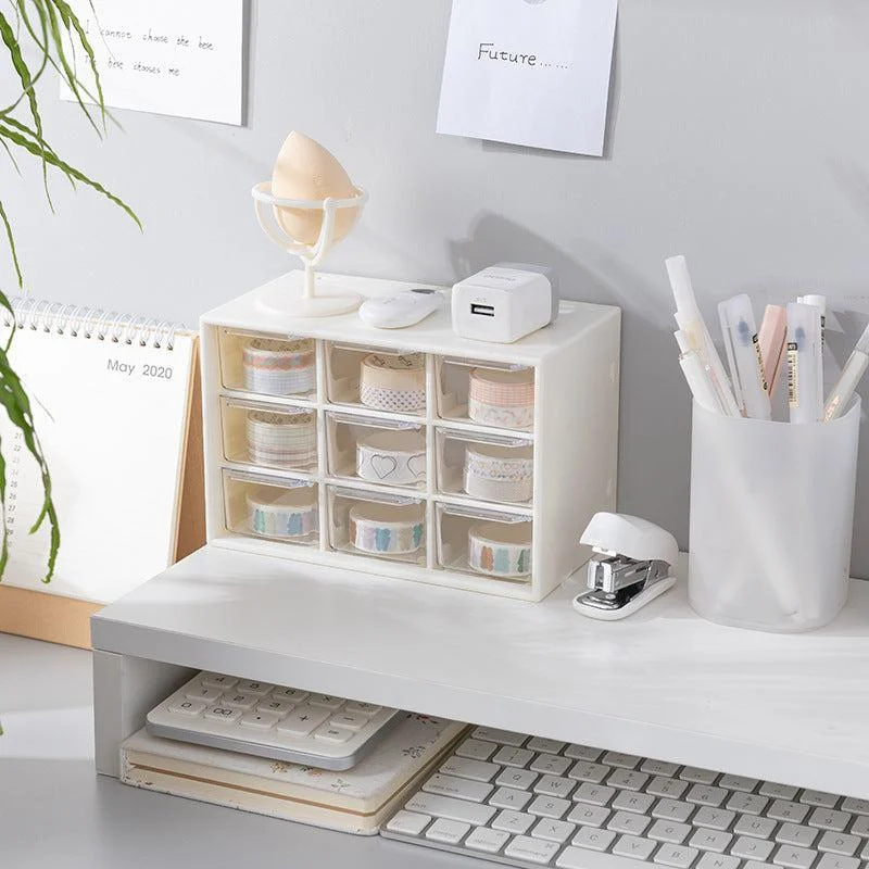 9 Grid Dust-proof Desk Storage Drawer -  - #tag1#