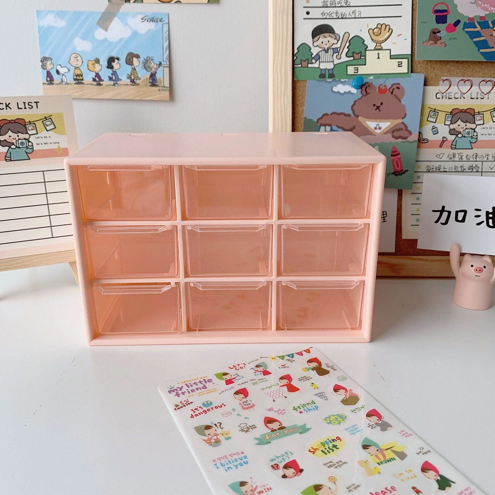 9 Grid Dust-proof Desk Storage Drawer -  - #tag1#