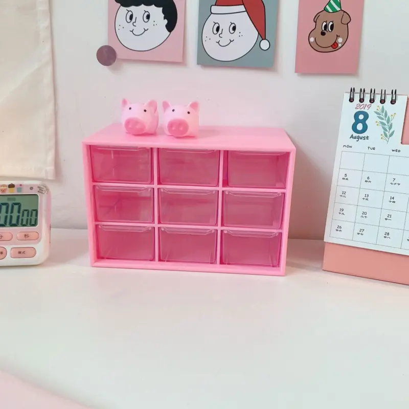 9 Grid Dust proof Desk Storage Drawer tag1
