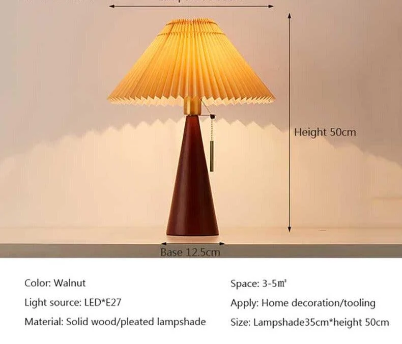 Retro Pleated Umbrella Table Lamp - ISTANBULLU LTD