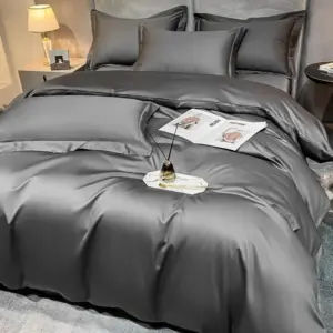 Homeko Deep Grey Silky Cotton Bedding Set