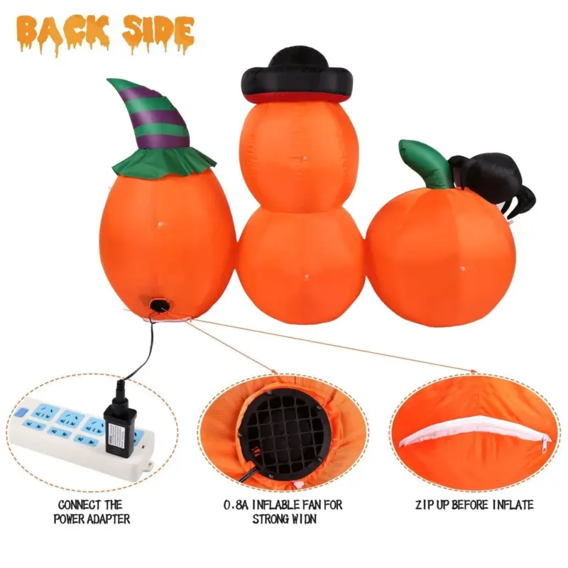 AGPTEK 4.9 Ft. Halloween Pumpkin Outdoor Decoration tag1