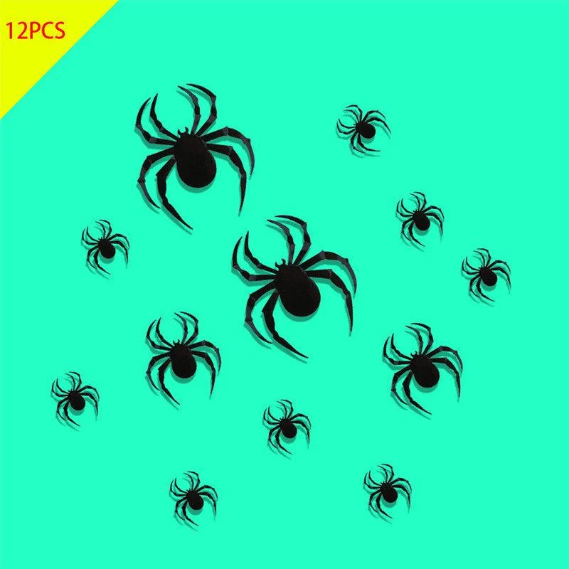 A Pack Of 16 Halloween Bats 3D Black Stereo Bat Stickers -  - #tag1#