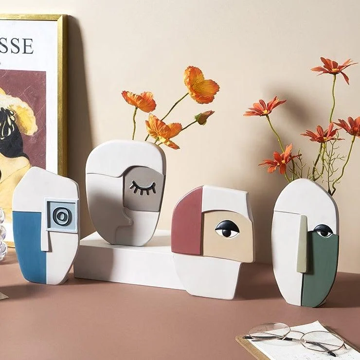Abstract Art Face Vase -  - #tag1#