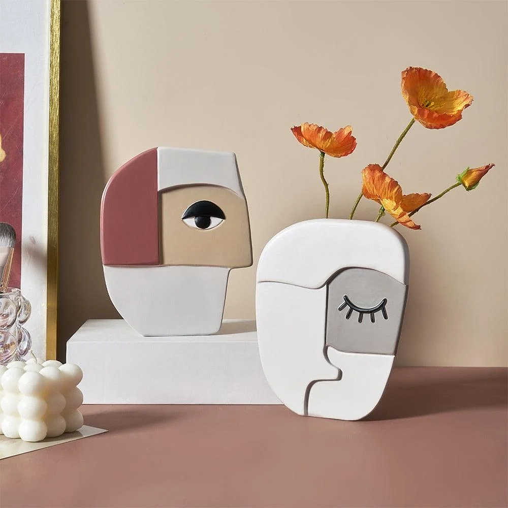 Abstract Art Face Vase -  - #tag1#