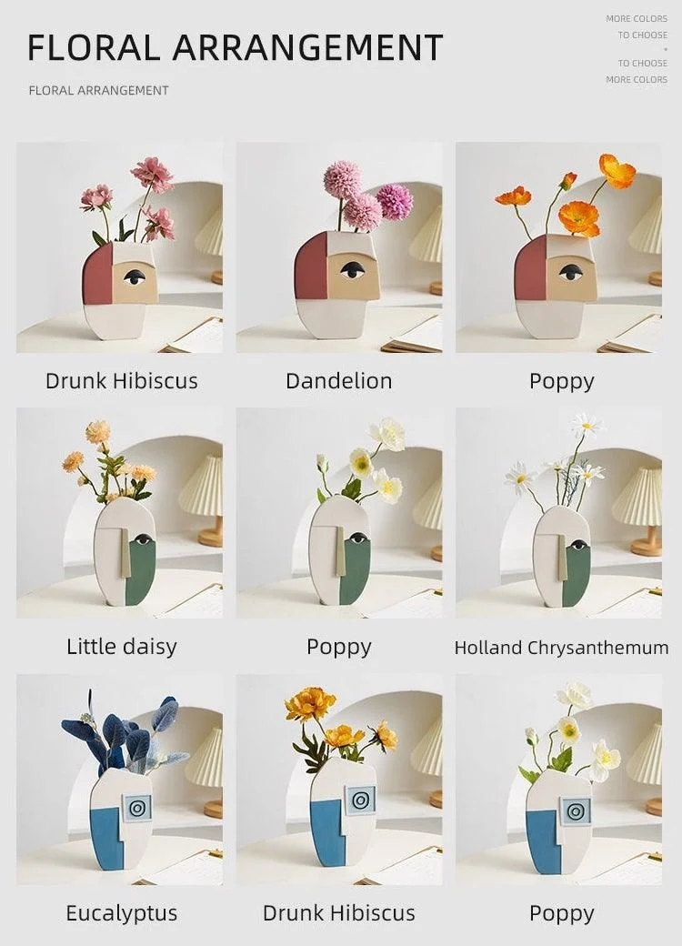 Abstract Art Face Vase -  - #tag1#