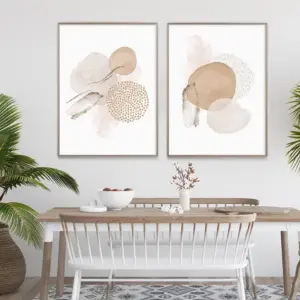 Abstract Beige Pink Dot