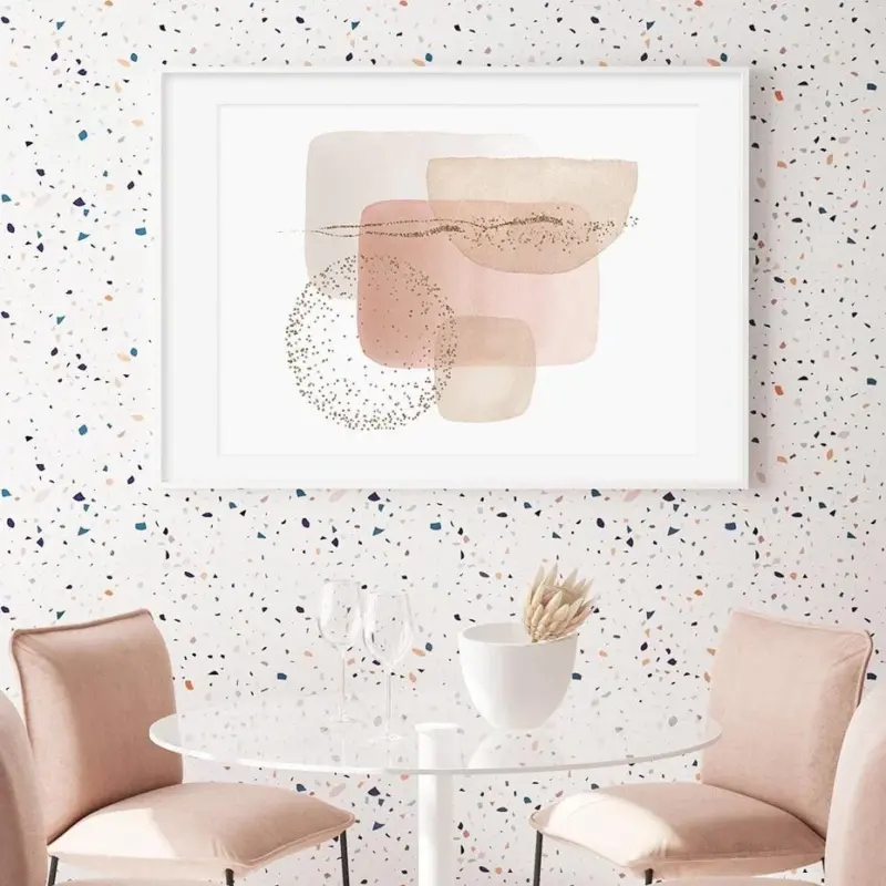 Abstract Beige Pink Dot tag1