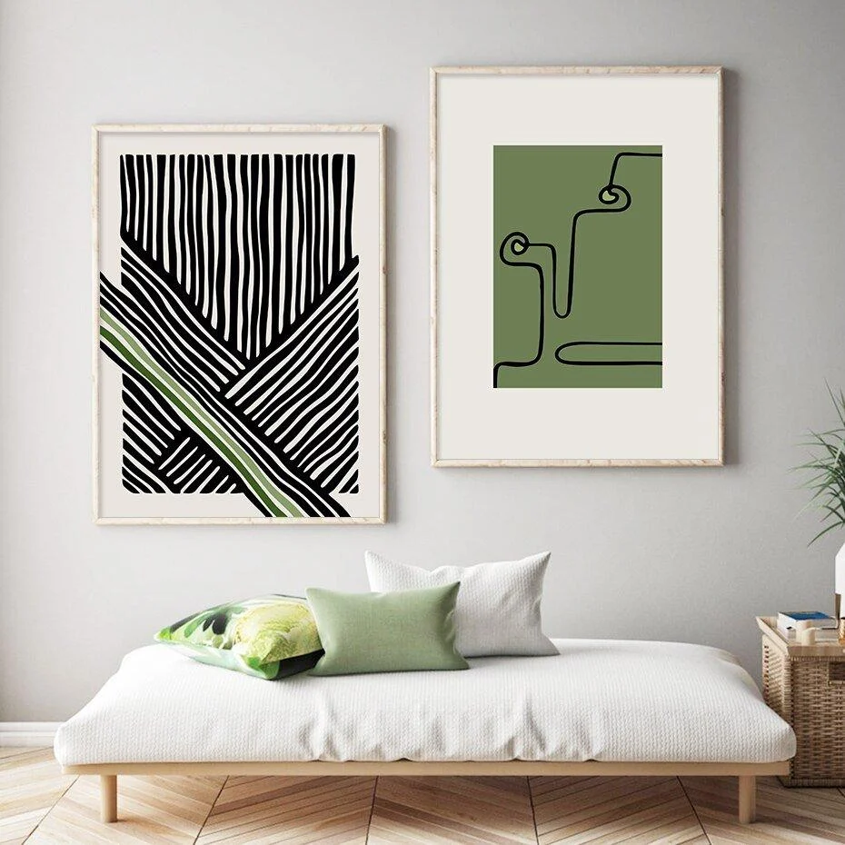 Abstract Black Line Canvas Art Poster -  - #tag1#