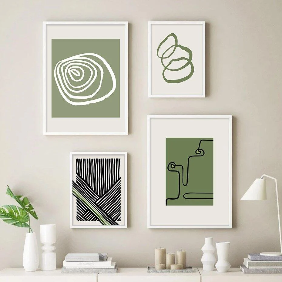 Abstract Black Line Canvas Art Poster -  - #tag1#