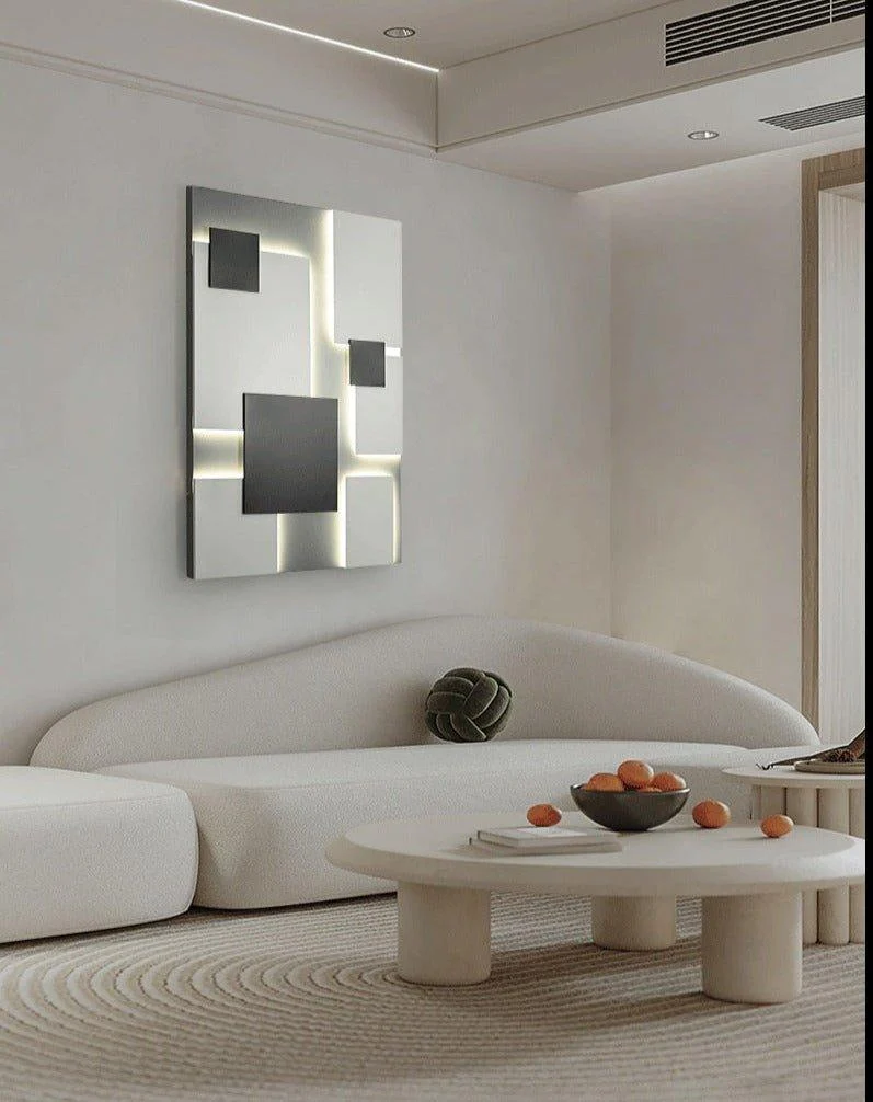 Abstract Black & White Geometry Shapes Designer Wall Fixture Lamp -
