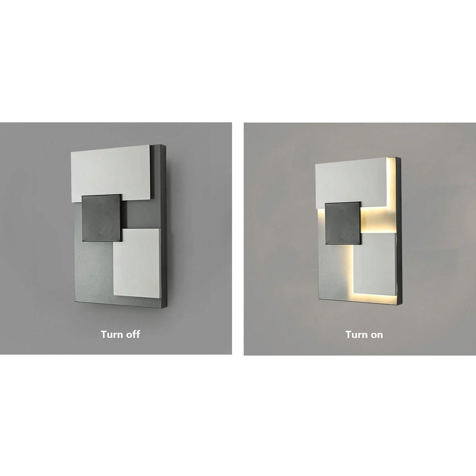 Abstract Black & White Geometry Shapes Designer Wall Fixture Lamp -