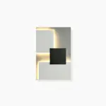 Abstract Black White Geometry Shapes Designer Wall Fixture Lamp