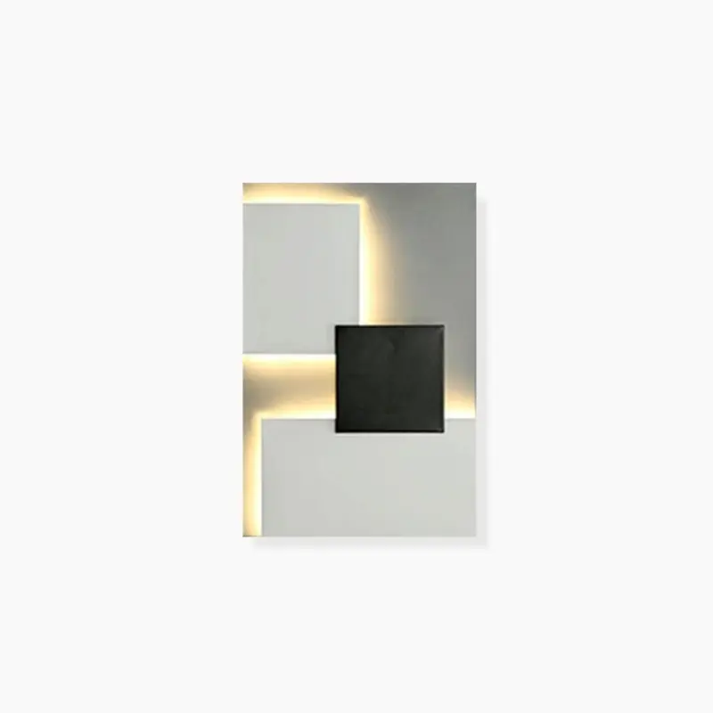 Abstract Black White Geometry Shapes Designer Wall Fixture Lamp