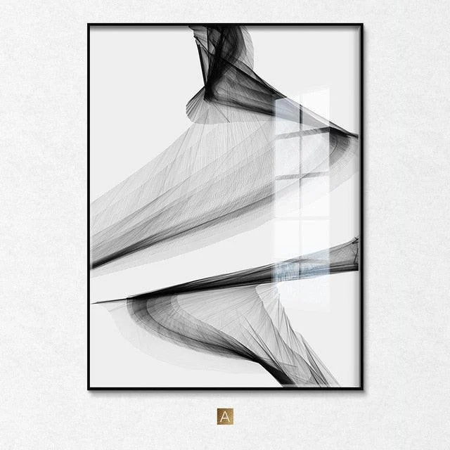 Abstract Black White Wall Art Posters Unframed -  - #tag1#