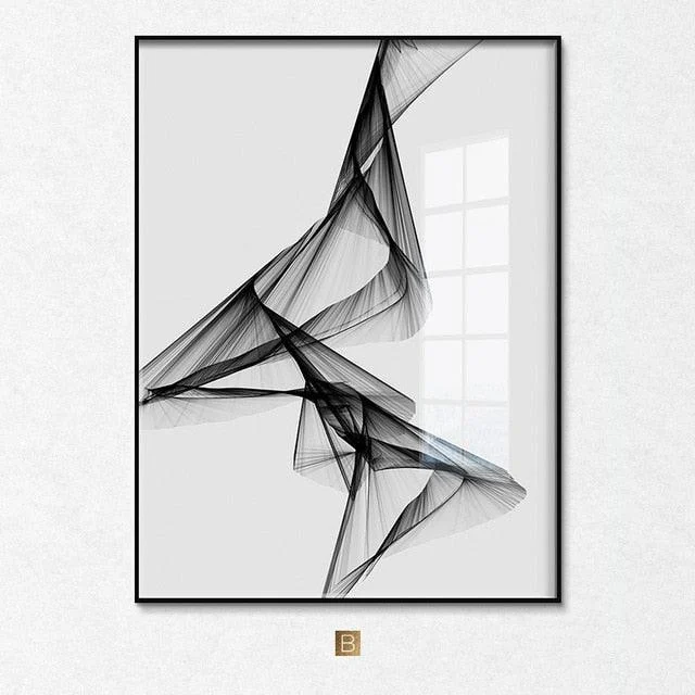 Abstract Black White Wall Art Posters Unframed - - #tag1#