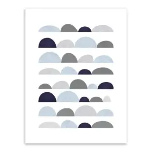 Abstract Blue Geometric Shape Art Vintage Print Poster Minimalist Hipster Wall Art Picture Nordic Home Decor Painting No Frame