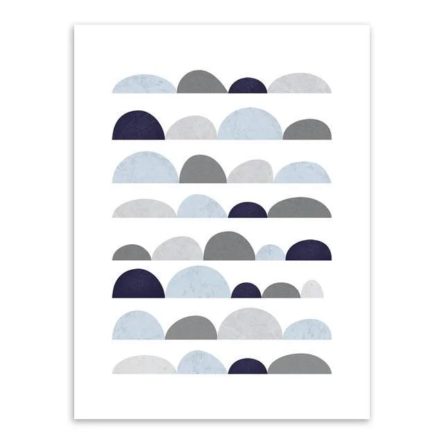 Abstract Blue Geometric Shape Art Vintage Print Poster Minimalist Hipster Wall Art Picture Nordic Home Decor Painting No Frame -  - #tag1#