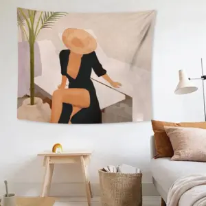 Abstract Bohemian Girl Graphic Tapestry