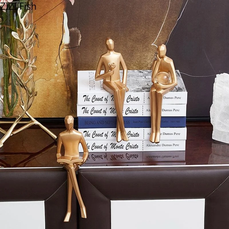 Abstract Bookshelf Decorative Figurines -