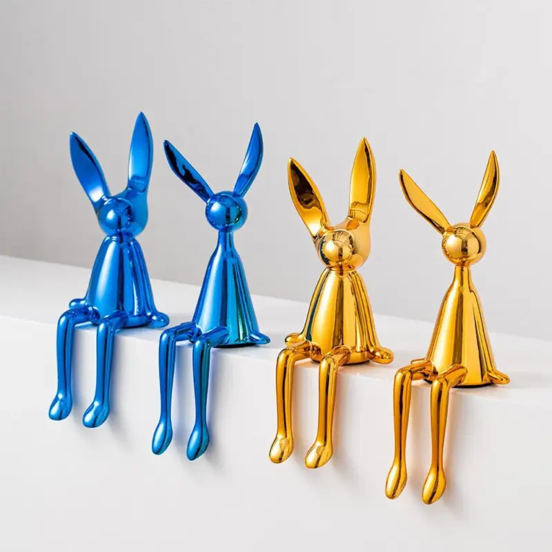 Abstract Bookshelf Rabbit Decor tag1