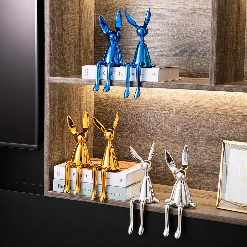 Abstract Bookshelf Rabbit Decor -  - #tag1#
