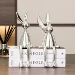 Abstract Bookshelf Rabbit Decor tag1