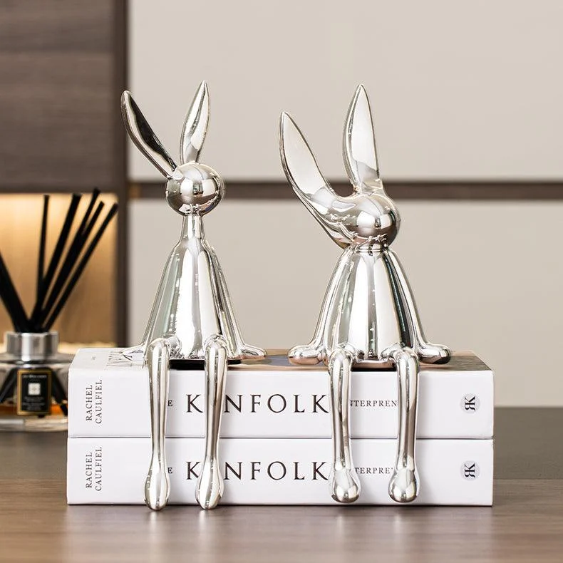 Abstract Bookshelf Rabbit Decor -  - #tag1#