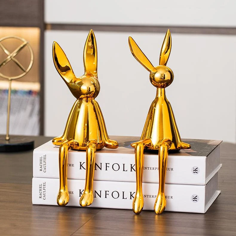 Abstract Bookshelf Rabbit Decor -  - #tag1#