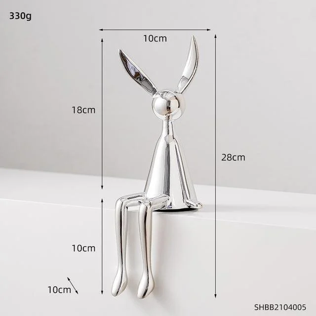 Abstract Bookshelf Rabbit Decor -  - #tag1#