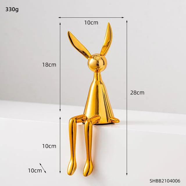 Abstract Bookshelf Rabbit Decor -  - #tag1#