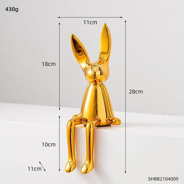 Abstract Bookshelf Rabbit Decor -  - #tag1#