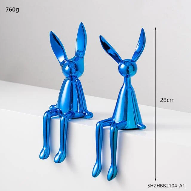 Abstract Bookshelf Rabbit Decor -  - #tag1#