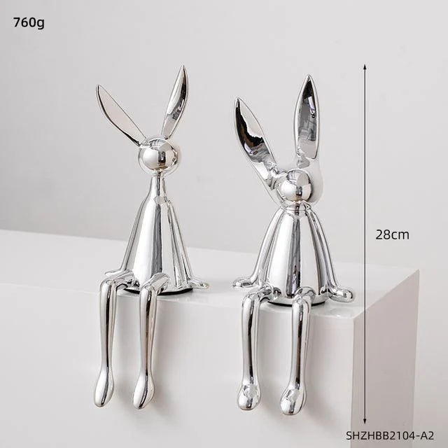 Abstract Bookshelf Rabbit Decor -  - #tag1#