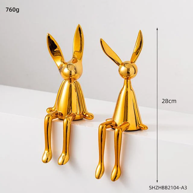 Abstract Bookshelf Rabbit Decor -  - #tag1#