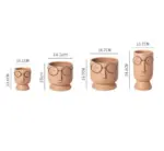 Abstract Cartoon Ceramic Head Planter with Glasses
