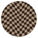 Abstract Chequerboard Design Circular Rug tag1